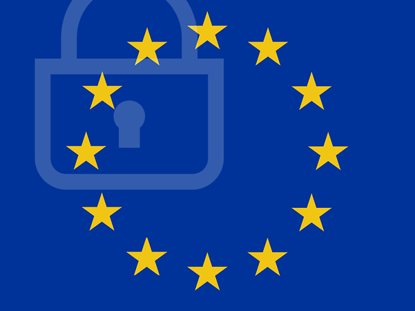 European flag with castle in the background