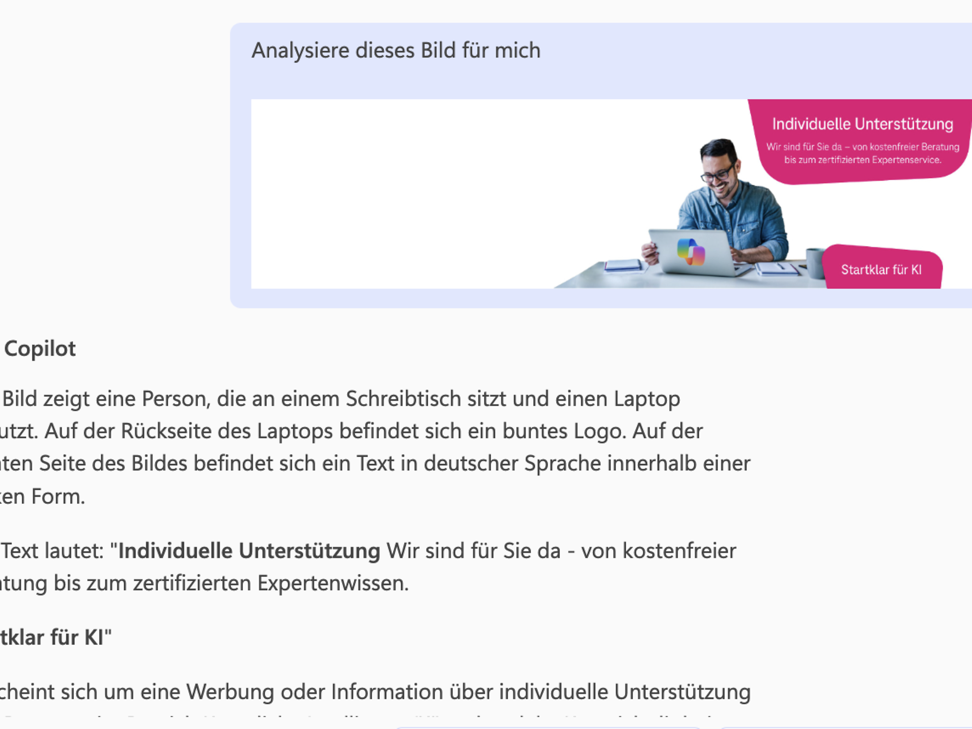 Image analysis with Copilot Chat
