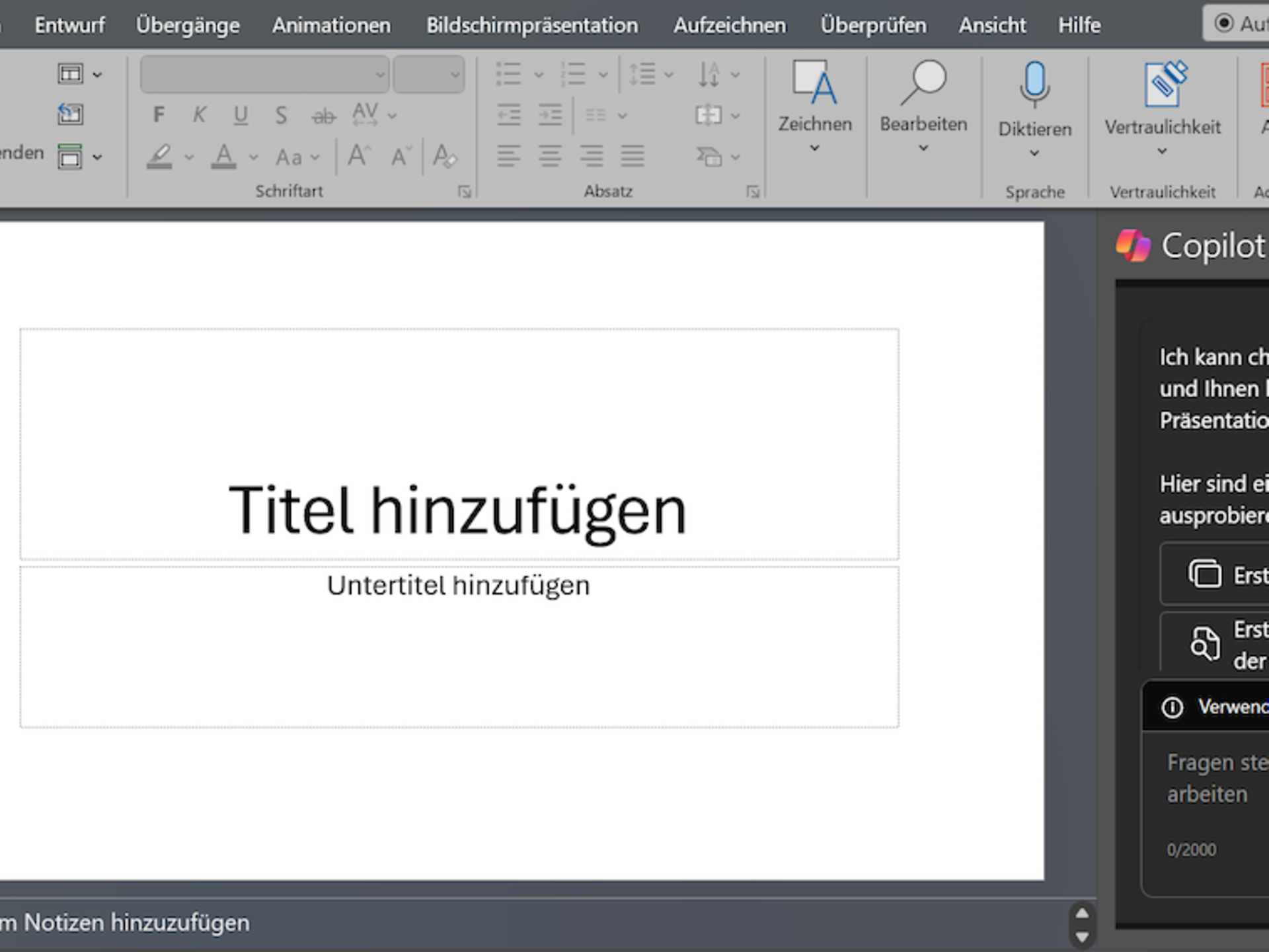 Open Copilot in PowerPoint