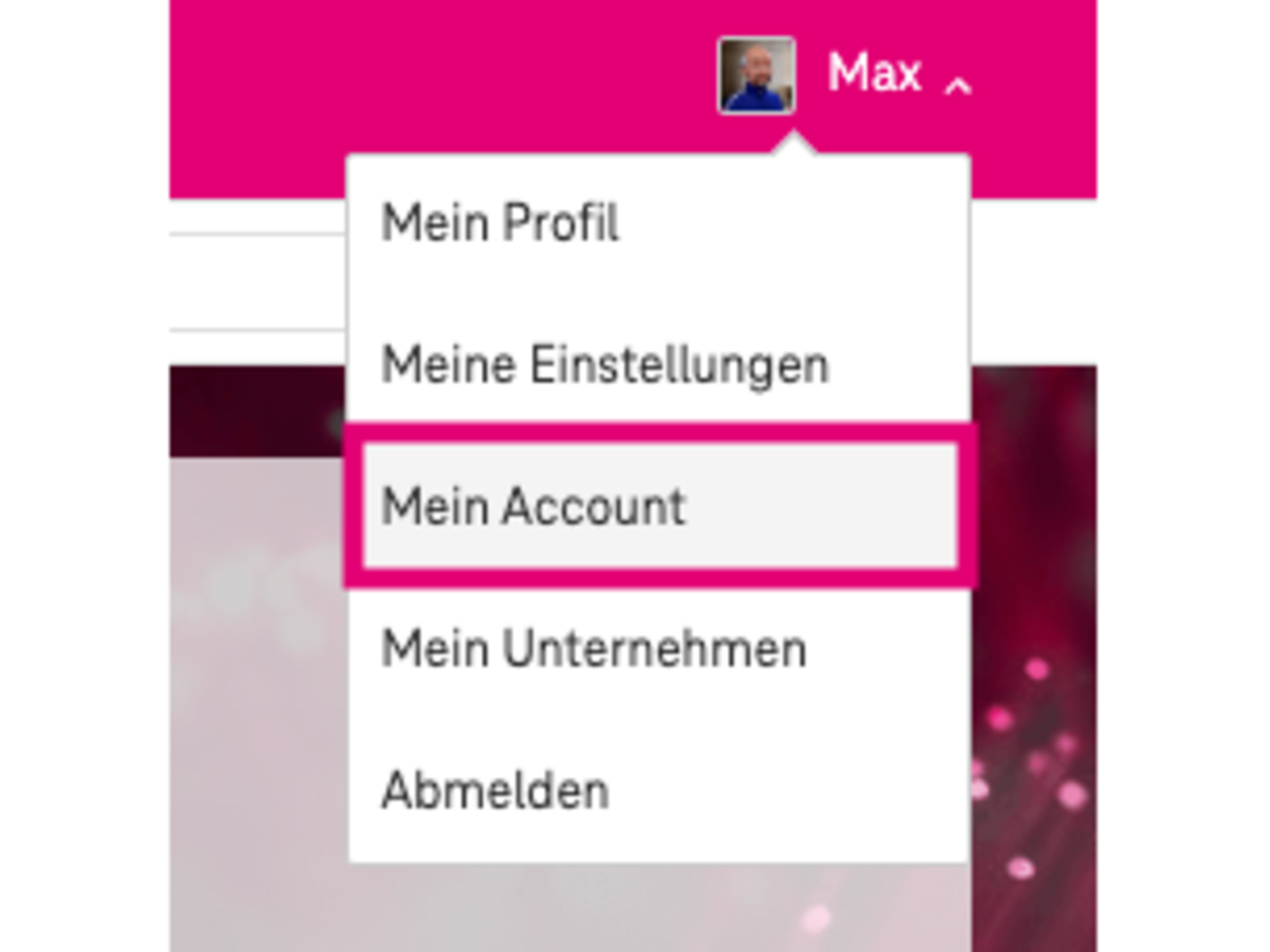 Telekom Cloud Marketplace – My Account