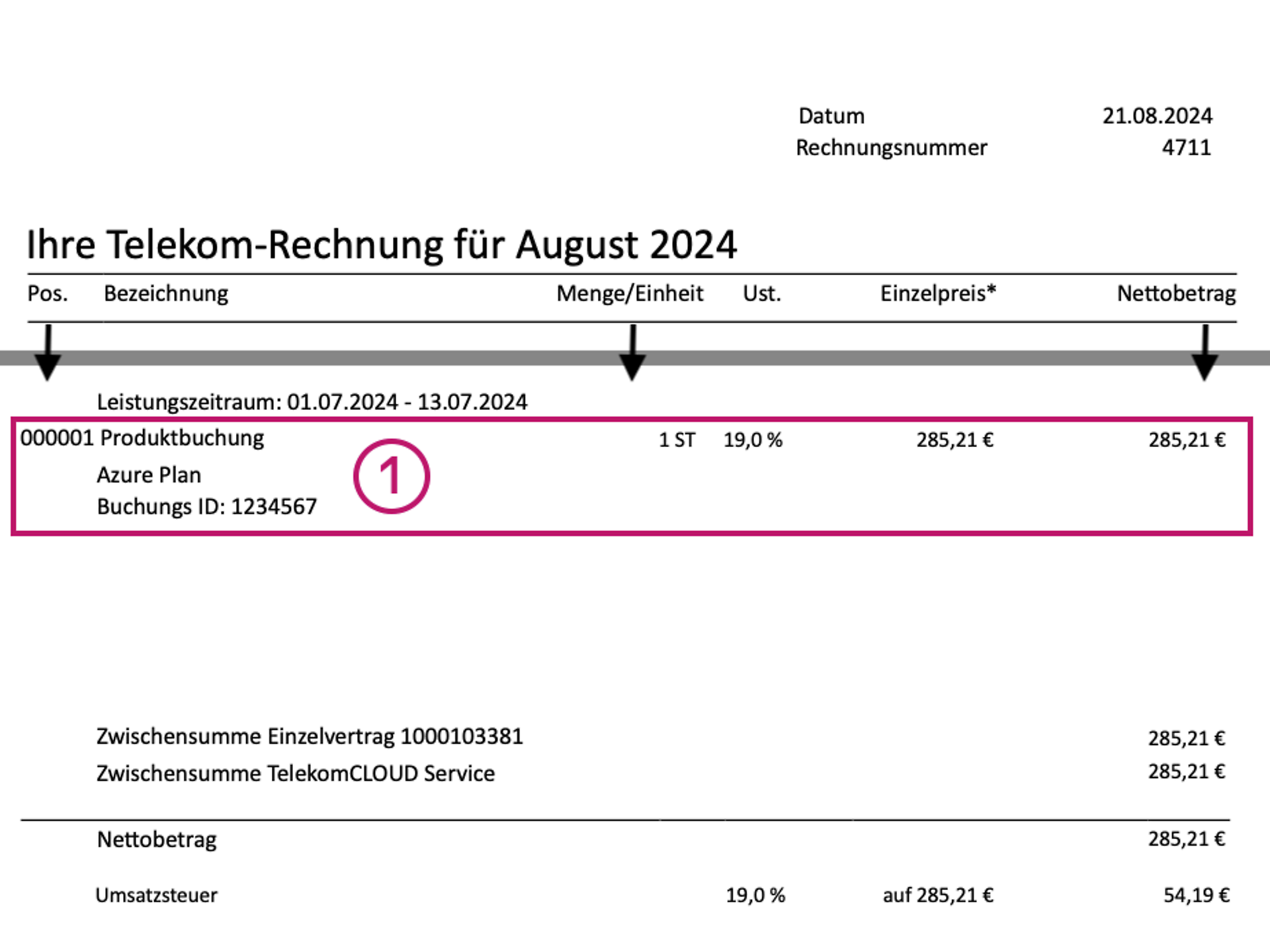 New layout of the invoice