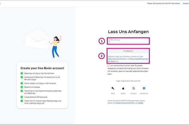 Image shows the Zoom X page with email address entry