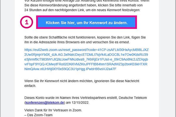 Image shows the Zoom X page with password change