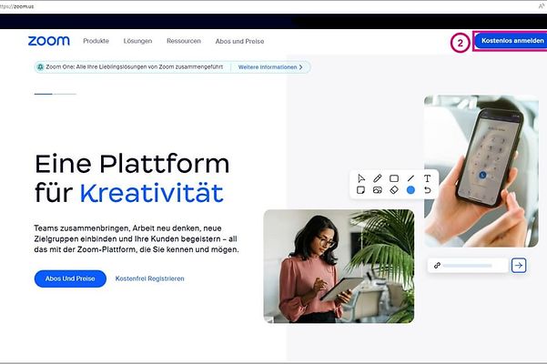 Image shows the Zoom X home page