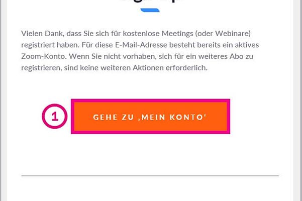 Image shows the account page of Zoom X