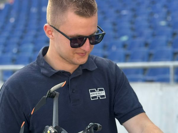 Julian Kadolph from Hanebutt Roofing with drone