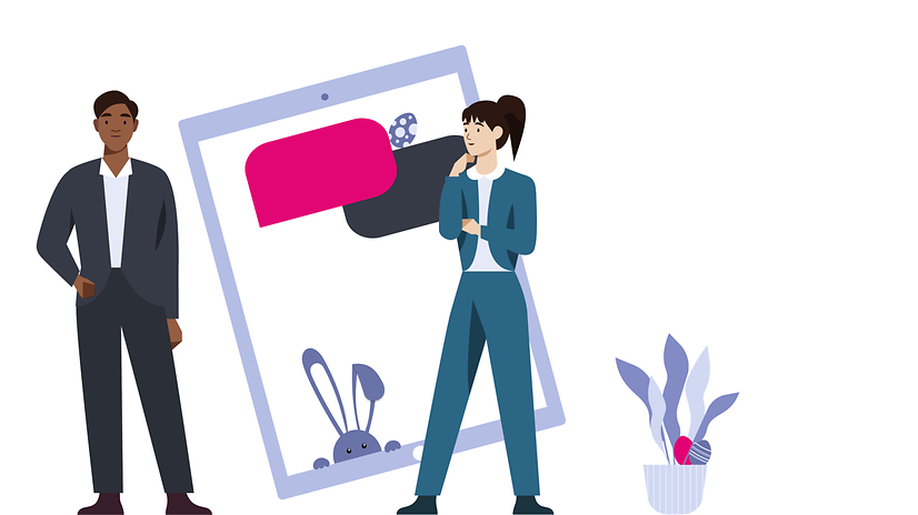 Two people with a tablet