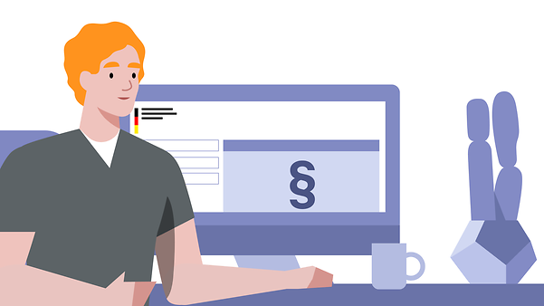 A man is looking at the legal requirements for e-invoicing
