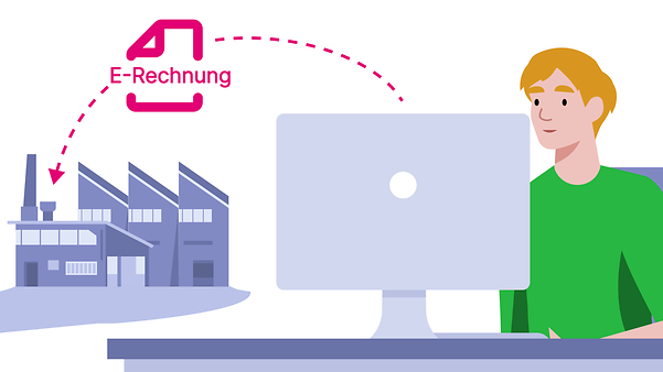 The e-invoice is sent to the invoice recipient