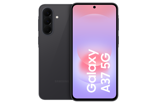 Product image of the Samsung Galaxy A37 in Awesome Charcoal