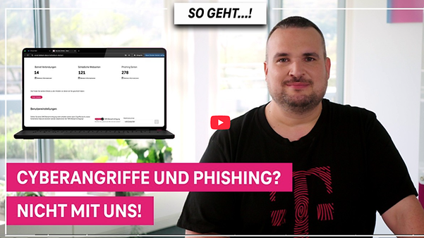Mitarbeiter der Telekom schaut in die Kamera und erläutert Security OnNet