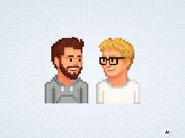 Two smiling faces from the Read Team: Kai and Tim, with blonde and brown hair