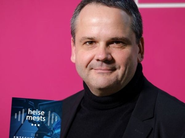 Podigee podcast cover featuring a portrait of Thomas Tschersich, CEO of T Security, in the ‘heise meets’ expert discussion