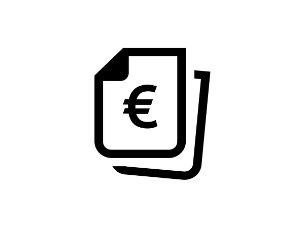 Zwei Blätter mit einem Euro Zeichen