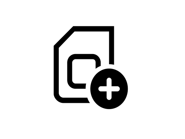 Eine SIM-Karte mit einem Plus unten rechts