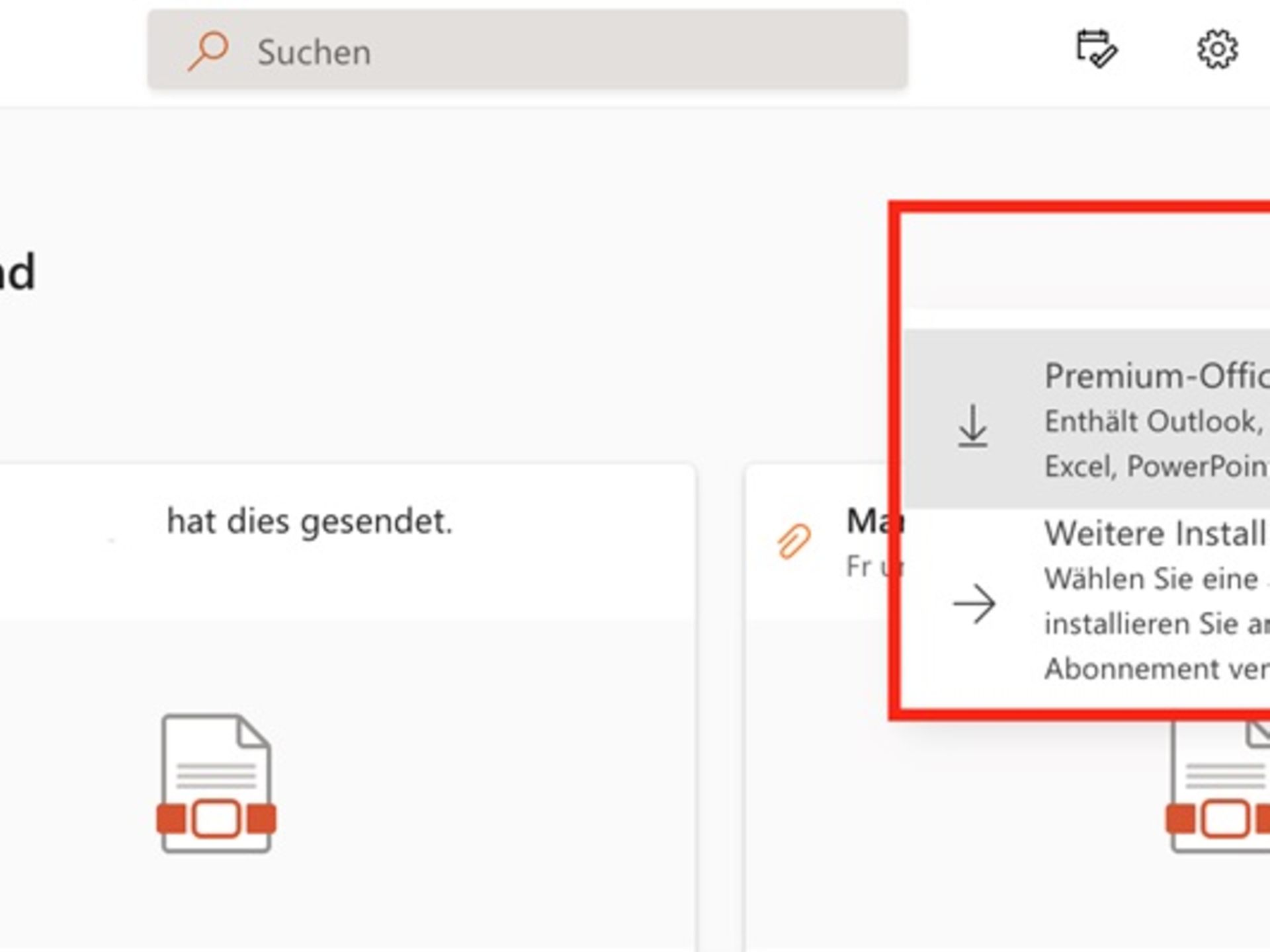 Mit einem Klick auf "Office installieren" können Sie die gewünschten Office-Anwendungen herunterladen und installieren.