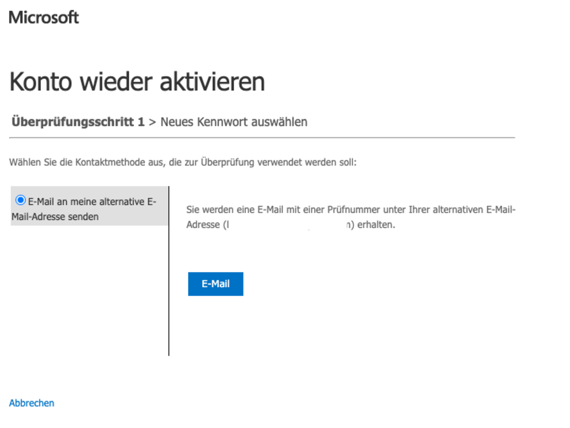 Microsoft Konto wieder aktivieren