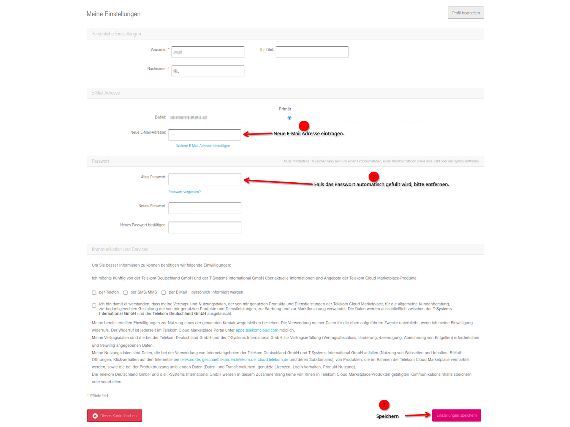 Telekom Cloud Marketplace-Meine-Einstellungen-2