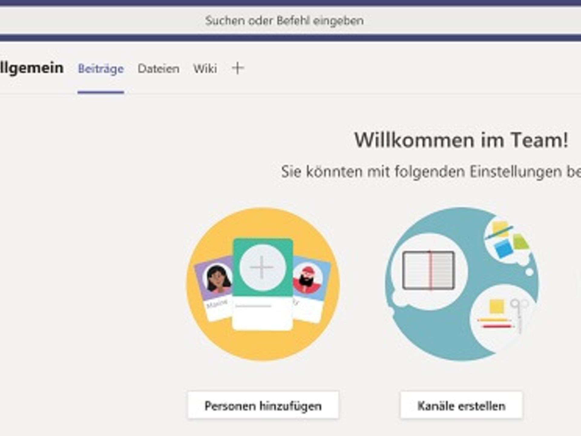 Teams erste Schritte in Kanälen
