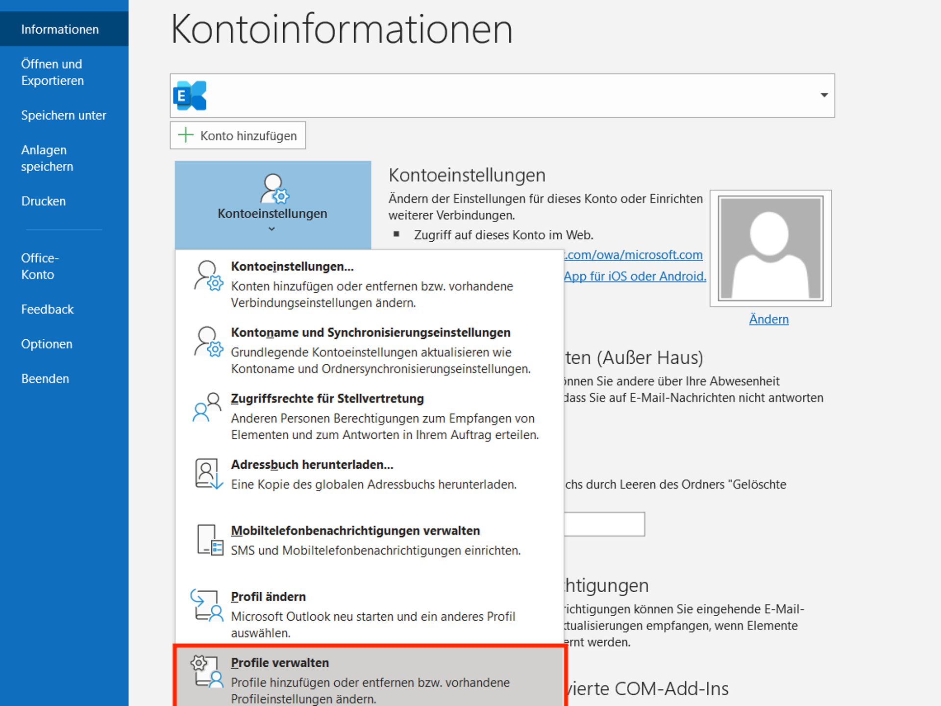 Outlook Option Importieren