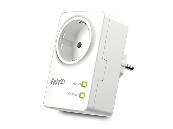 FRITZ!DECT Repeater 100 vor weißem Hintergrund