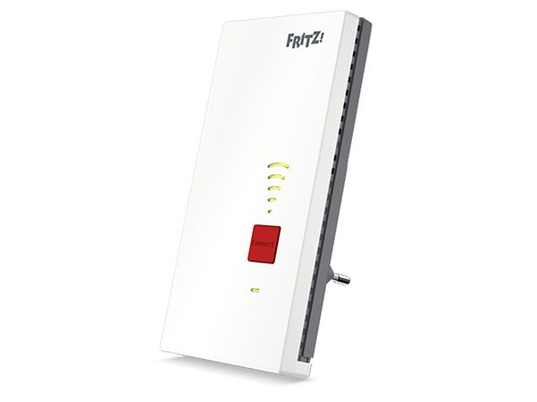 FRITZ!Repeater 2700 vor weißem Hintergrund