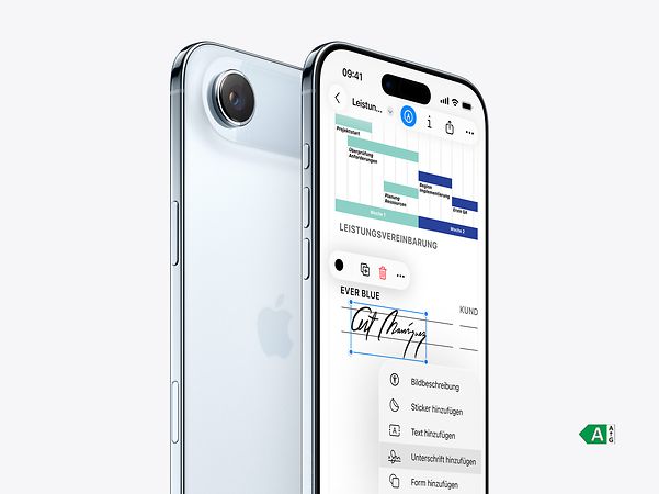 Produktabbildung iPhone Air mit Business Screen