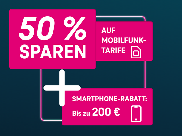 Bühnenbild zur 6 Monate 50% Sparen Aktion