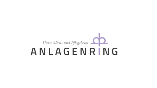 Logo in black lettering with purple Our retirement and nursing home Anlagenring