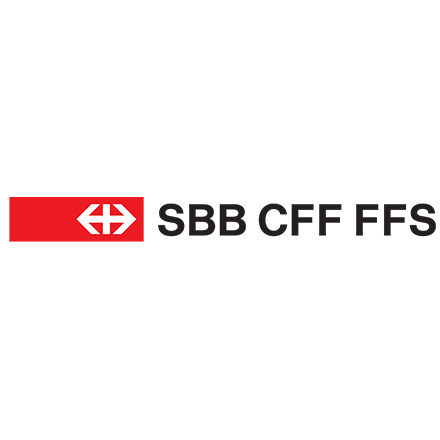 Red logo with a white arrow symbol and the lettering ‘SBB CFF FFS’