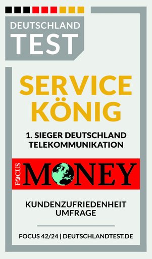 Siegel Deutschlandtest-Service-König-1.-Sieger-Deutschland-Telekommunikation-2024