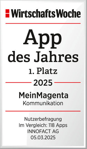 Siegel WiWo-App-des-Jahres-1.Platz-2025-MeinMagenta